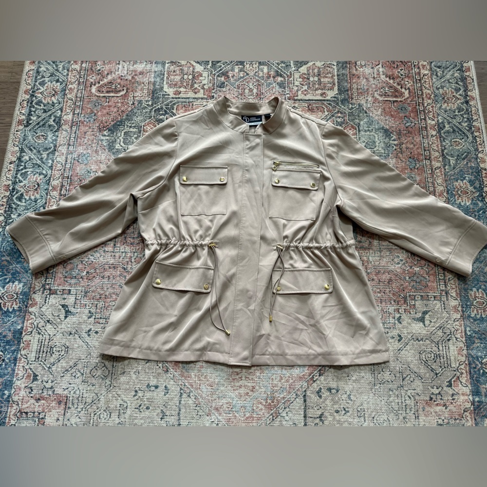 ADDED Dimensions Khaki Coat/Size 3XL - Picture 1 of 6